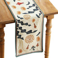 bilin gaier Designer French Linen Small Table Runner, Floral Pattern, Dining by bilingaier