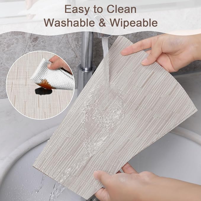 SHACOS Wedge Placemats for Small Round Table Set of 4 Woven Vinyl PVC Placemats - Image 5
