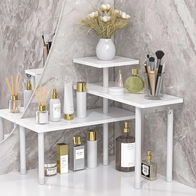 JayRex 3-Tier Bathroom Countertop Corner Shelf Organizer, skincare and by JayRex