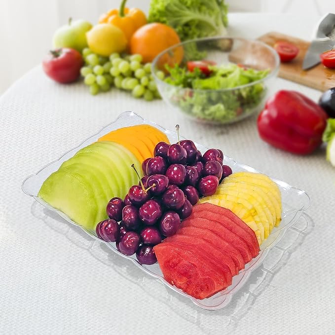 6 Pack Clear Plastic Serving Trays - Image 2