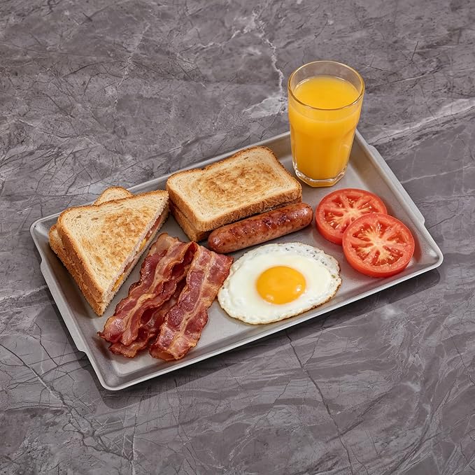 15.8" x 9.5" Large Serving Trays Vintage Style Stainless Steel Heavy-Duty Large - Image 3