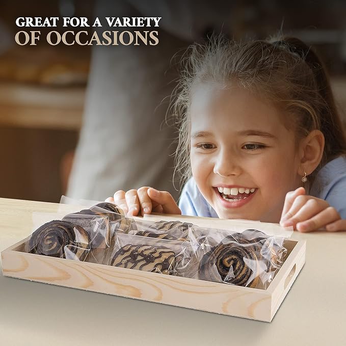 Wood Serving Tray Set with Handles - Image 8