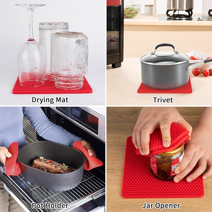 Silicone Trivets for Hot Pots and Pans, Heat Resistant Trivet Mats for Hot - Image 4