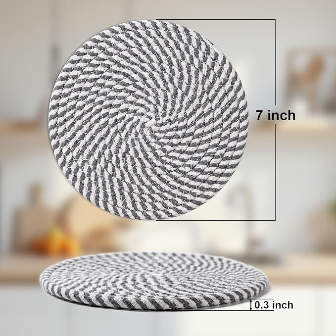 7 Inch Trivets for Hot Dishes, Pot Holders for Kitchen, Hot Pads, Coasters | 5 - Image 2