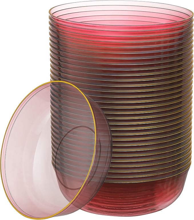 PLASTICPRO Plastic Party Plates Edge Collection Premium heavyweight Elegant by PLASTICPRO