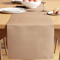 Encasa XO Table Runner, Yarn Dyed Ribbed Cotton 13"x79" | Solid Beige, 12-Ply by EncasaXO