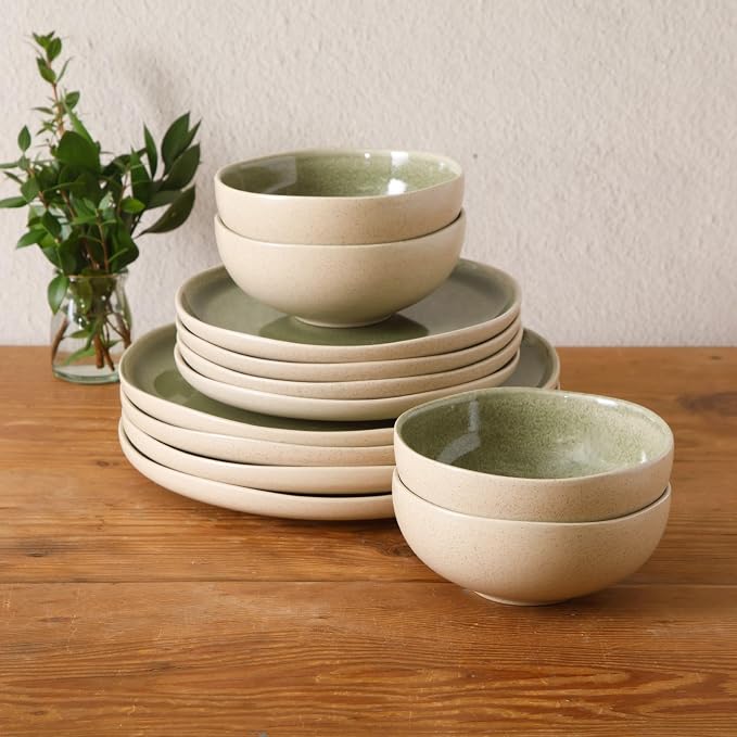 Gibson Elite Manila Bay 12-Piece Stoneware Dinnerware Set, Service - Image 5