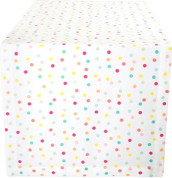 DII Polka Dot Party Print Tabletop Collection Reusable & Machine Washable by DII