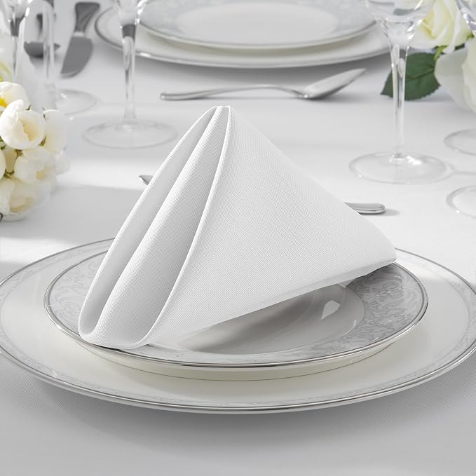 Lann's Linens Set of 12 Cloth Dinner Napkins, 20-inch Polyester Napkins - Image 7