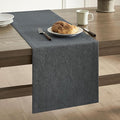 Basic Linen Style Table Runner, 14x72 Inch Charcoal | Mitered Corner Design by ZEEMARTONLINE