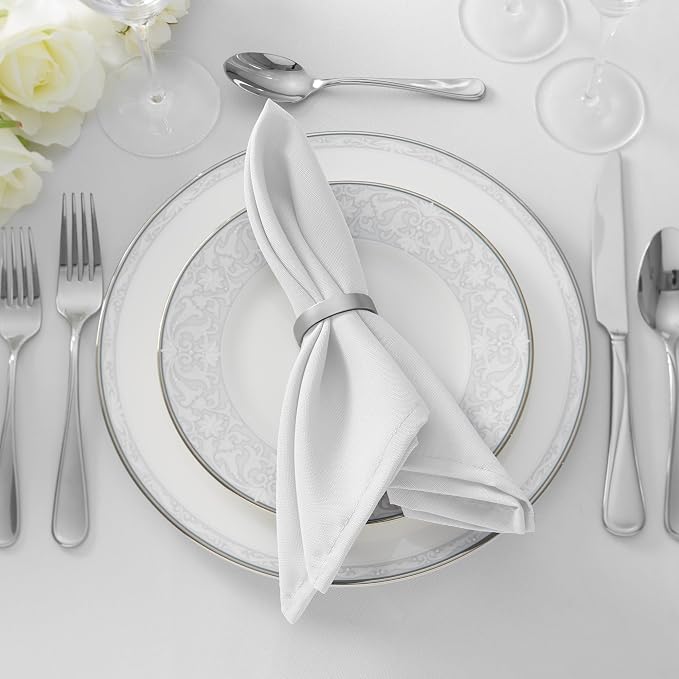 Lann's Linens Set of 12 Cloth Dinner Napkins, 20-inch Polyester Napkins - Image 5
