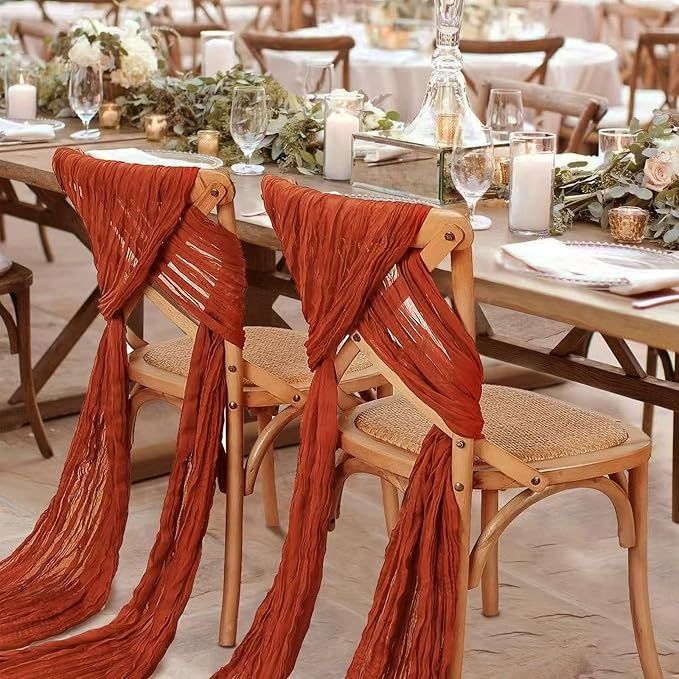 12Pack Terracotta Cheesecloth Table Runner 20x120inch Gauze Table Runners | - Image 3