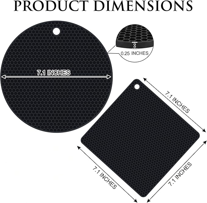 4 Pack Silicone Trivets for Hot Dishes | Heat-Resistant Non-Slip Hot Pads for - Image 6