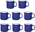 Set of 8 Ceramic Campfire Mugs – 15 Oz, Royal Blue – Coffee & Tea Cups by GiftsbyDesign