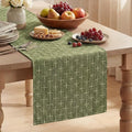 Artoid Mode Olive Green Cross-Star Textured Table Runner, Seasonal Waterproof by ArtoidMode