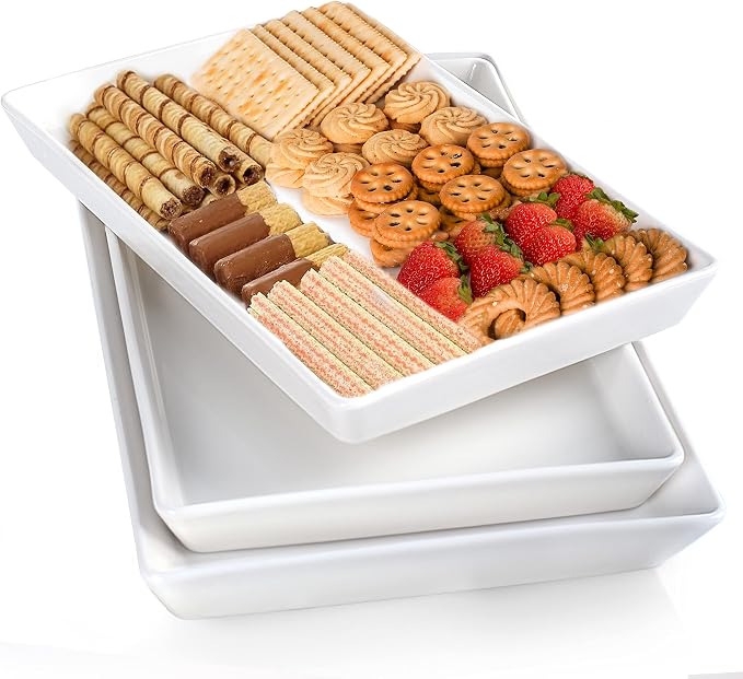 Delling Large Serving Platter, 16/14/12 Inch Rectangular Serving Trays by Delling-HappyFoodieCreator