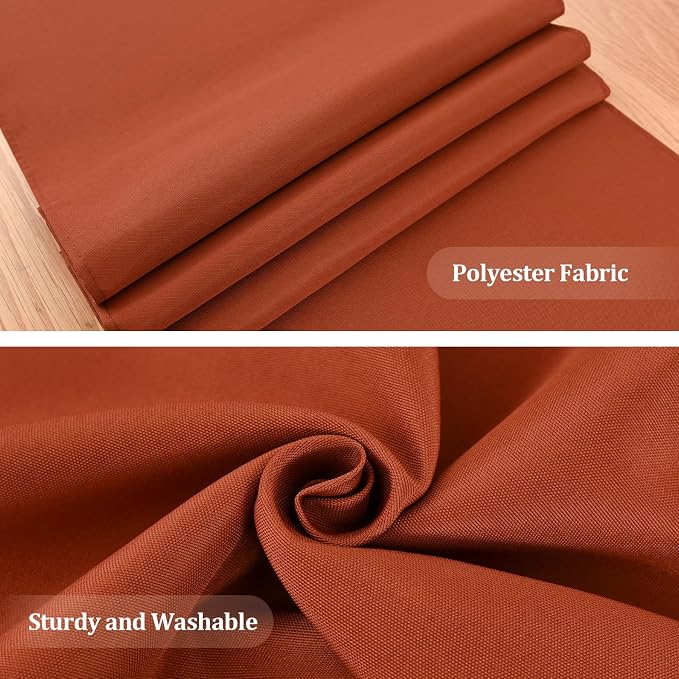 Wolkemer Farmhouse Rust Table Runner Dining Table Runners 90 Inches Long | - Image 4