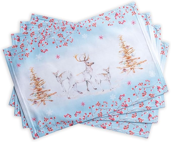 Maison d' Hermine Placemats Set of 4 Reusable 100% Cotton | Cloth Place Mats by MaisondHermine