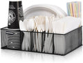 Paper Plate Organizer for Countertop, Utensil Holder Caddy for Party by VIKEYHOME