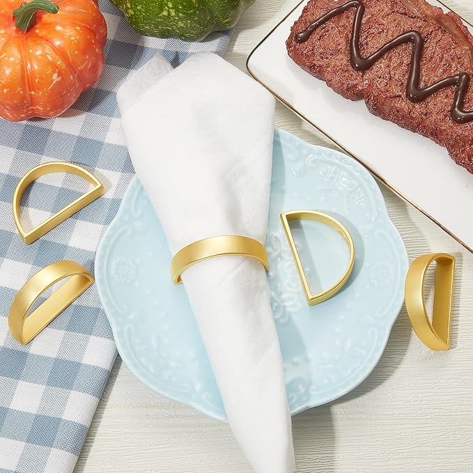 10 Pcs Stainless Steel Napkin Rings Metal Napkin Ring Holders Fall Thanksgiving - Image 3