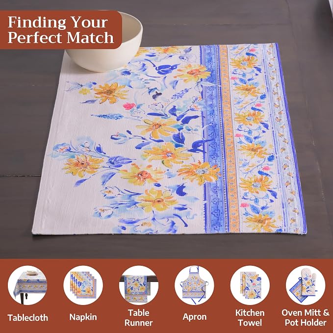 Maison d' Hermine Placemats Set of 4 Reusable 100% Cotton | Cloth Place Mats - Image 4