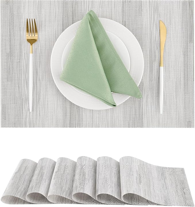 Leetaltree Lightsteel Black Placemats Set of 6 by Leetaltree-ArtatEveryTable