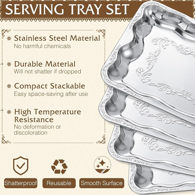 FoldTier 12 Pack Serving Trays Set - Image 4