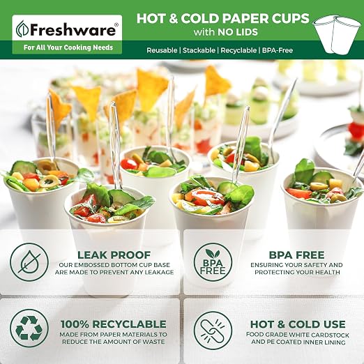 Freshware Coffee Cups 12 oz Disposable Paper Cups - Image 7