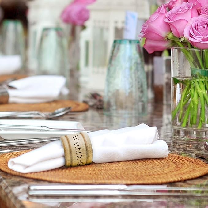 My Personal Memories Custom Personalized Wooden Napkin Ring Holders - Image 2
