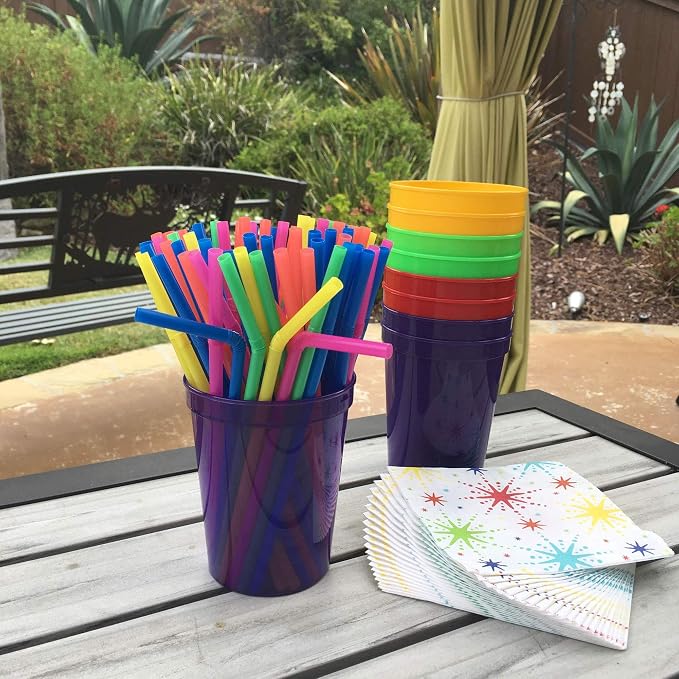 Rolling Sands 16 oz. Reusable Plastic Stadium Cups, 8 Pack, Made in USA - Image 6