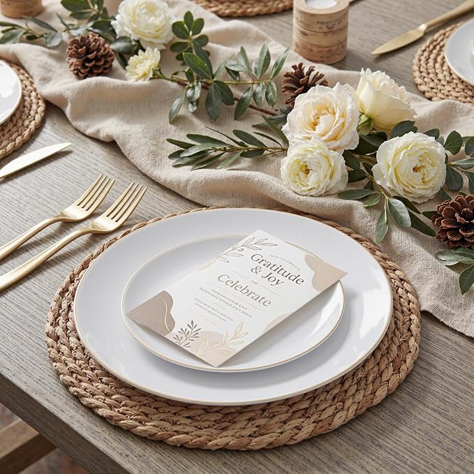KIRE 200PCS Gold Plastic Plates - Image 5