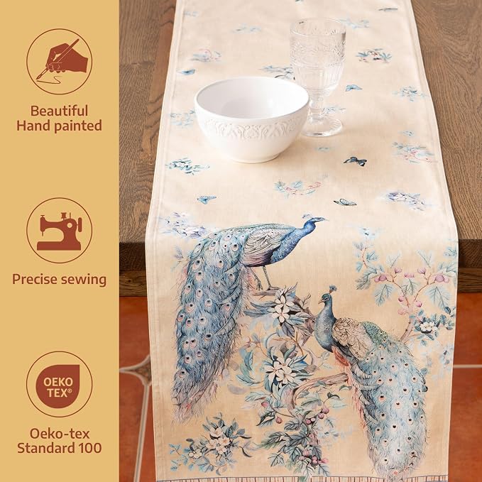 Maison d' Hermine Table Runner 100% Combed Cotton 14.5"x108" | Table Runners - Image 2