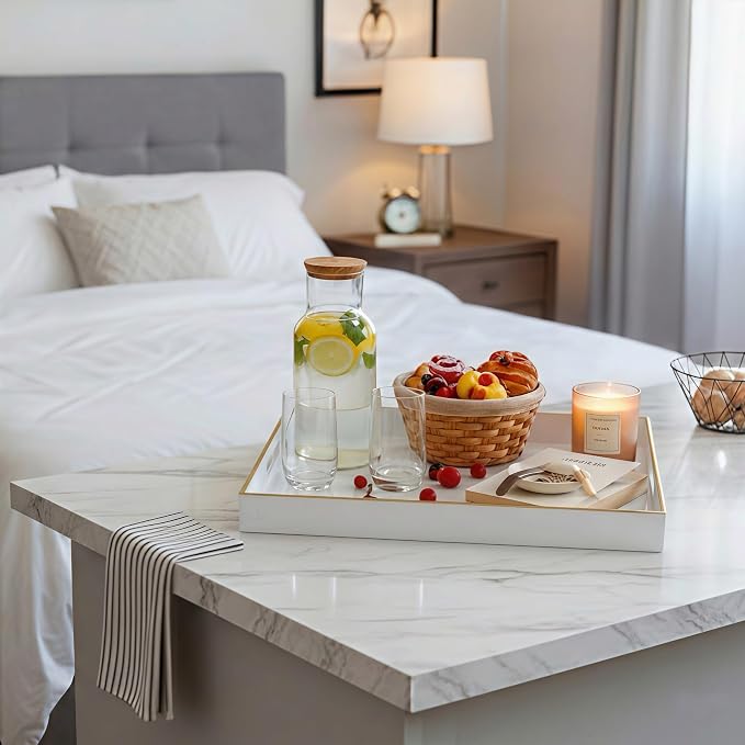 15.8" x 11.8" White Plastic Serving Tray - Image 5