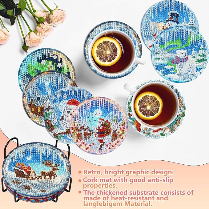 Benjenes 8PCS Diamond Art Coasters Kit - Image 6