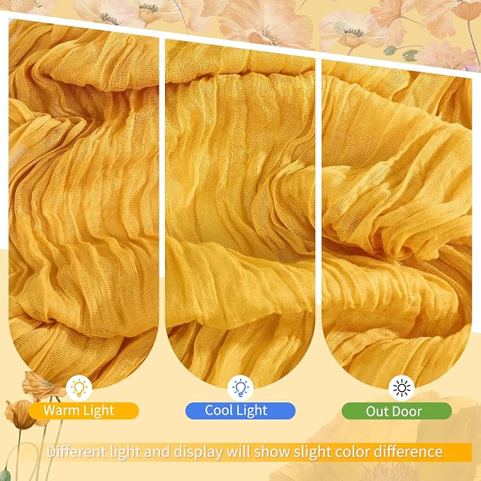 Showgeous 4 Pack Gold Cheesecloth Table Runner, 17 x 108 Inches | Boho - Image 7