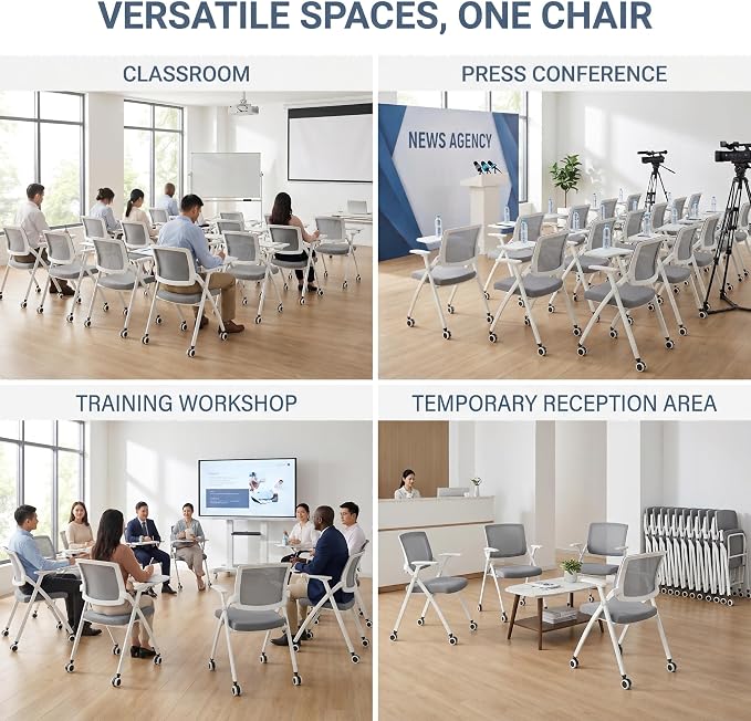 24 Pack Foldable Office Training Chairs - Image 3