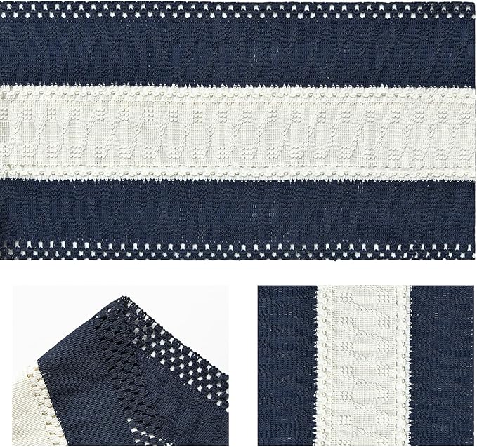 Artoid Mode Dark Blue Farmhouse Woven Table Runner 12x90 Inch | Seasonal - Image 6