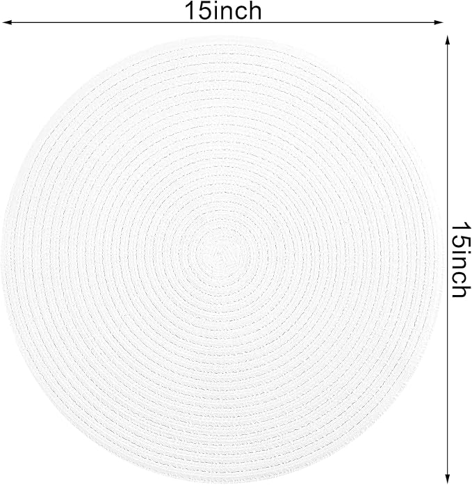 SHACOS Round Braided Placemats Set of 4 Washable Round Table Mats - Image 3