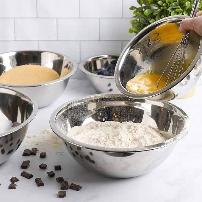 Stainless Steel Mixing Bowls Set, 5-Piece Meal Prep & Food Storage | .75 - Image 5