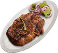 Tempered Glass Oval Meat Serving Tray – Durable Food Platter by GAC