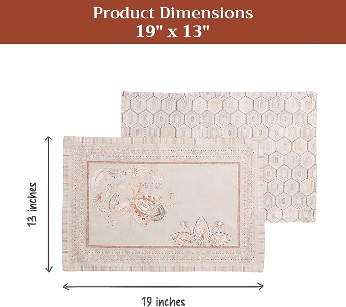 Maison d' Hermine Placemats Set of 4 Reusable 100% Combed Cotton | Cloth Place - Image 5