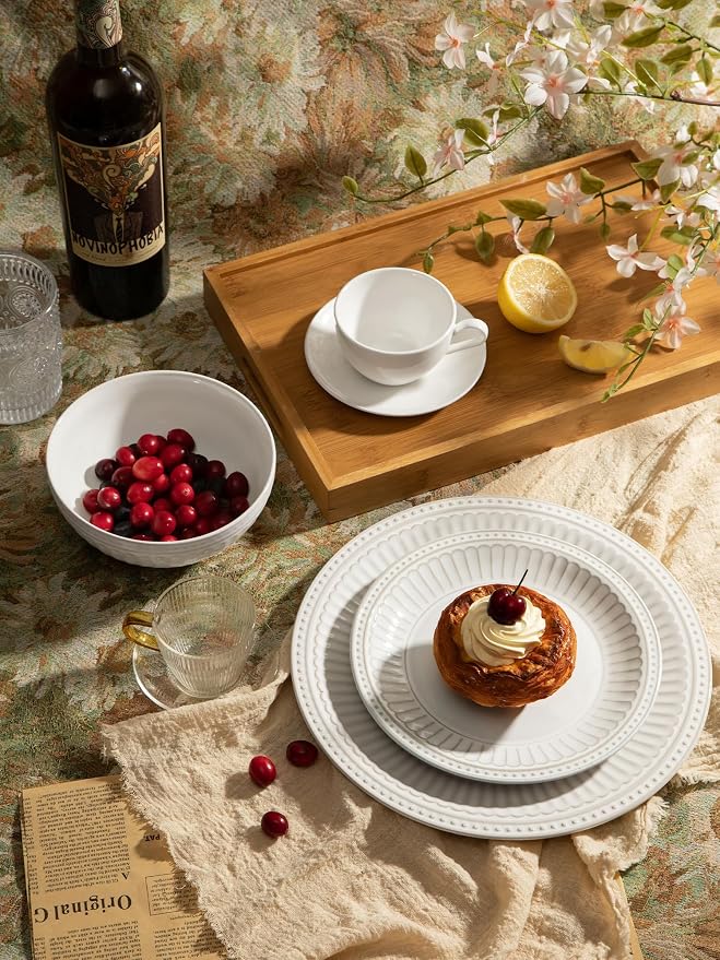 Famiware Ceramic Plates and Bowls Sets, Chip & Scratch Resistant, Microwave & - Image 4