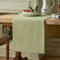 Burlap Style Farmhouse Table Runner, 14x60 Inches Light Sage Green | Thick by ZEEMARTONLINE