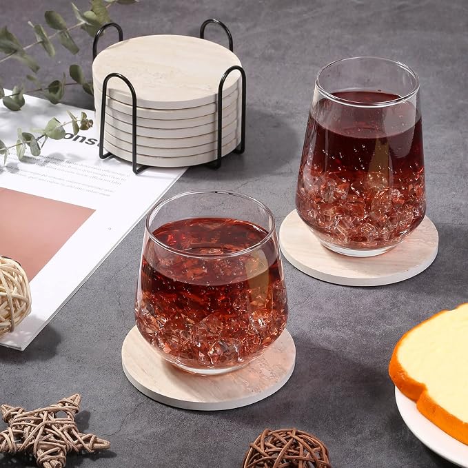 9 Pieces Ceramic Coasters for Coffee Table Absorbent, Billbotk Drink Coasters - Image 2