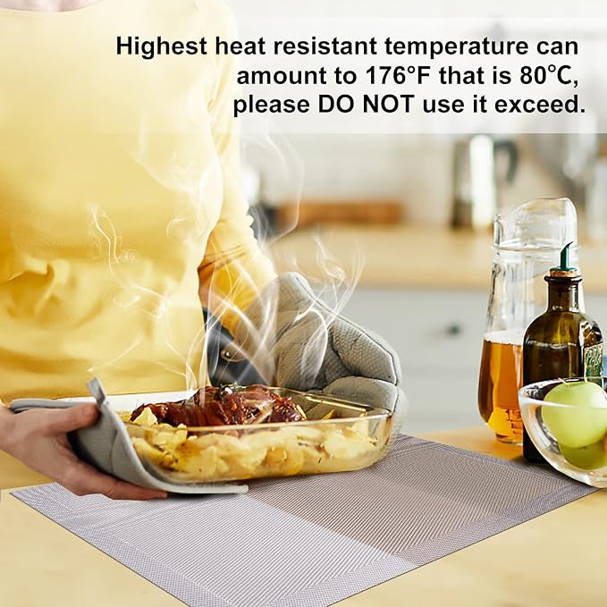 Aofmee Placemats Set of 6, Heat Resistant Place Mats, Washable Durable PVC - Image 3