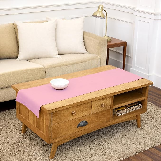 Solino Home 100% Pure Linen Table Runner Pink Lemonade, Fete 14 x 48 in | Table by SolinoHome