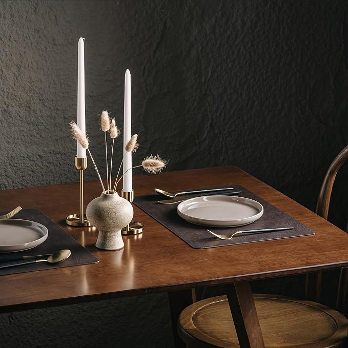 Placemats Set of 12, DOLOPL Reversible Dual-Color Faux Leather Place Mats - Image 6