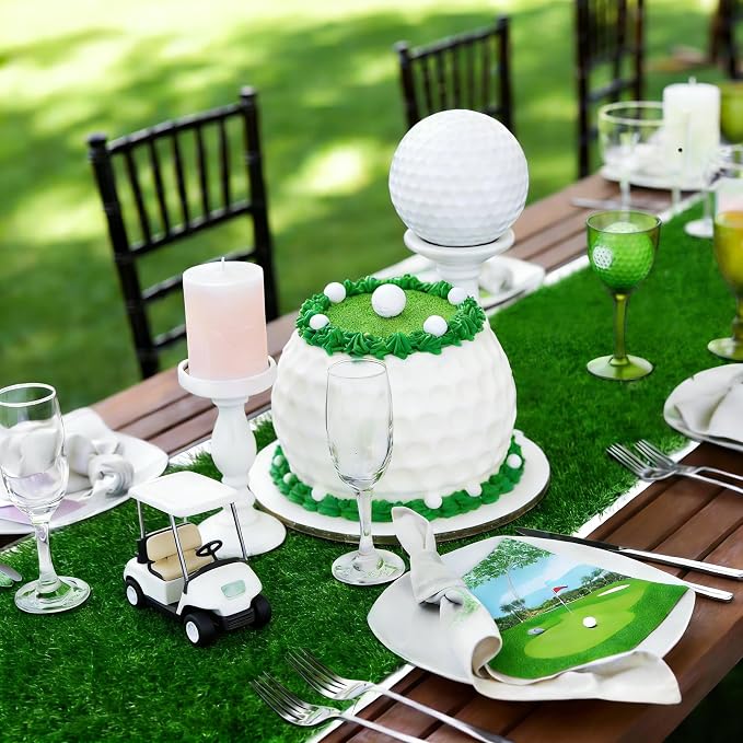 XLX TURF Green Artificial Grass Table Runner 12"x60" Golf Party Decorations | - Image 3