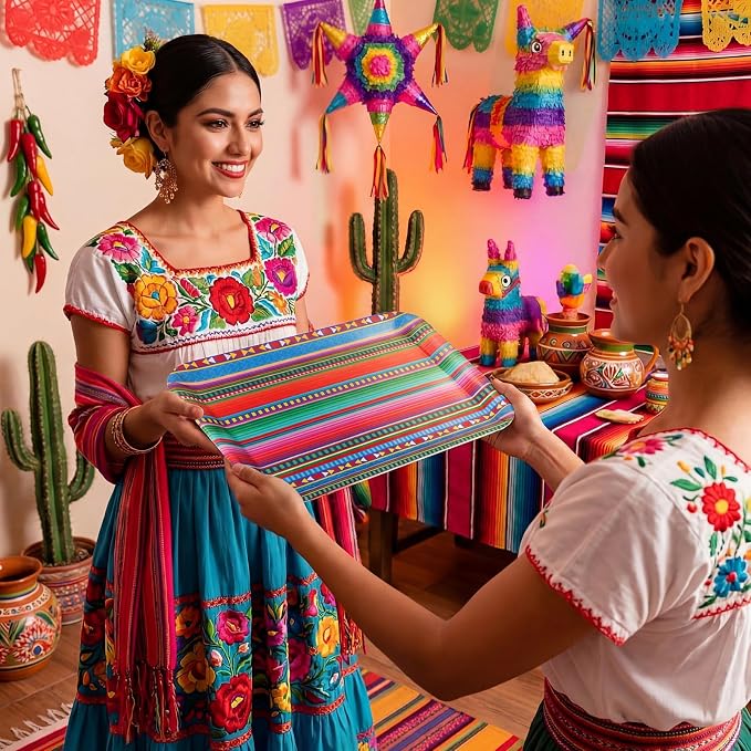 Vesici 4 Pack Mexican Melamine Serving Trays, 13 x 10 in Rectangular Decorative - Image 6