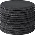 4 Inch Black Slate Stone Drink Coasters Set of 12 by MAPRIAL
